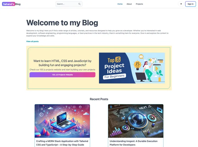 screenshot of Next Blog