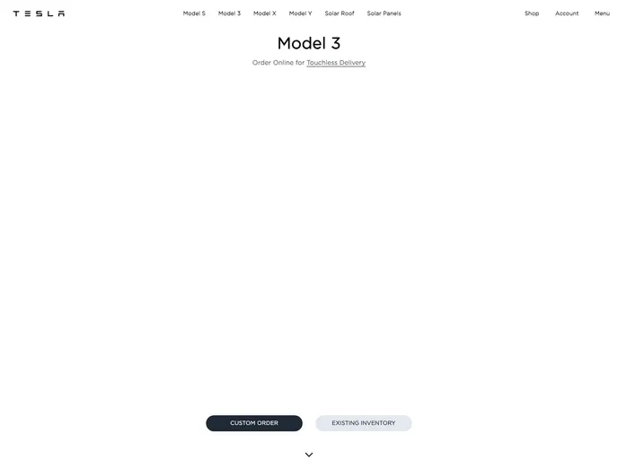screenshot of Tesla Clone Tailwindcss V3