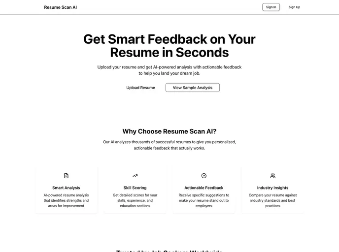 screenshot of Resume Scan AI