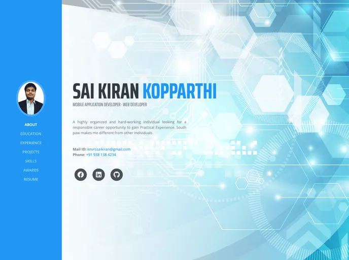 screenshot of MyPortfolio