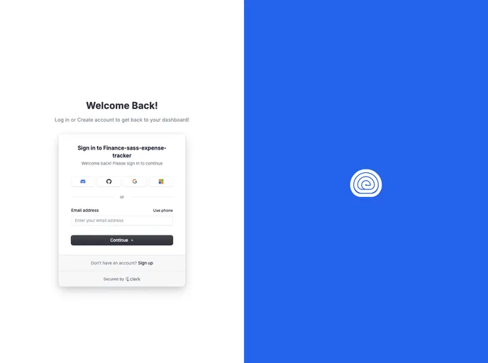 screenshot of Finance Saas Expense Tracker Platform Webapp