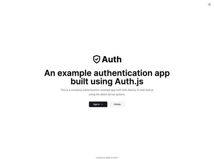 screenshot of Next Auth Starter
