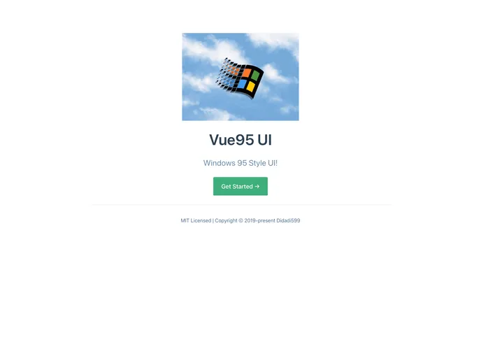 screenshot of Vue95 UI