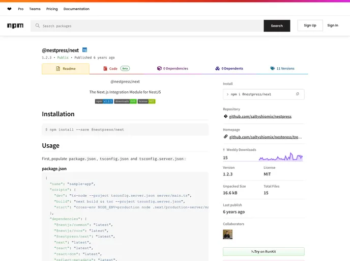 screenshot of Nestpress