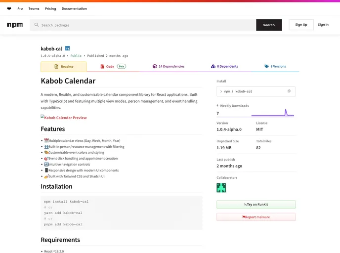 screenshot of Kabob Cal