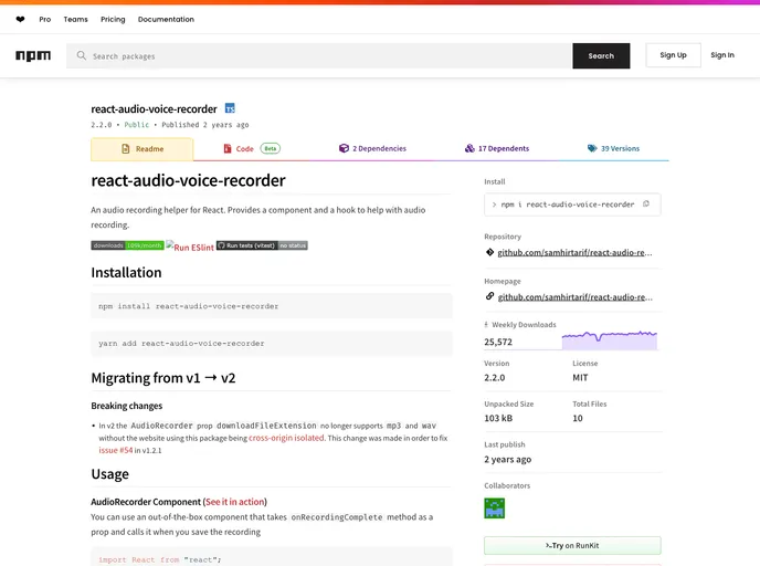 React Audio Recorder