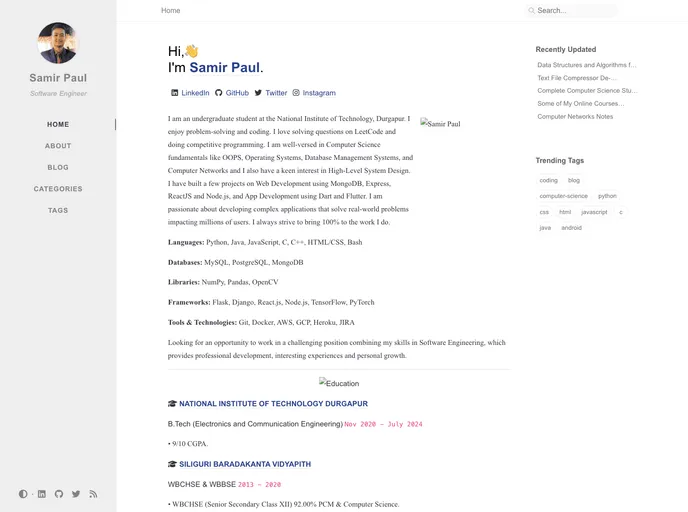 screenshot of Blog Jekyll