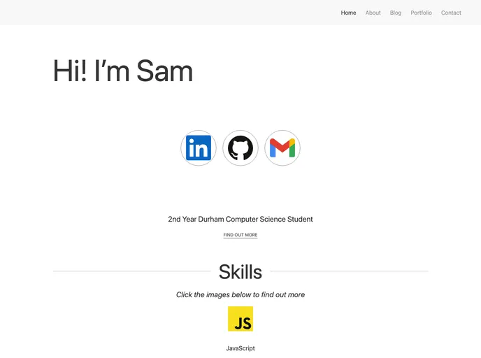screenshot of Hugo Developer Portfolio