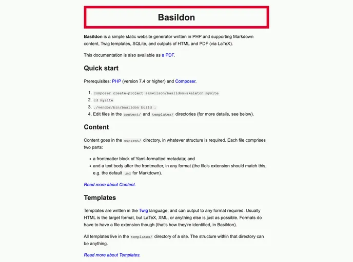 screenshot of Basildon