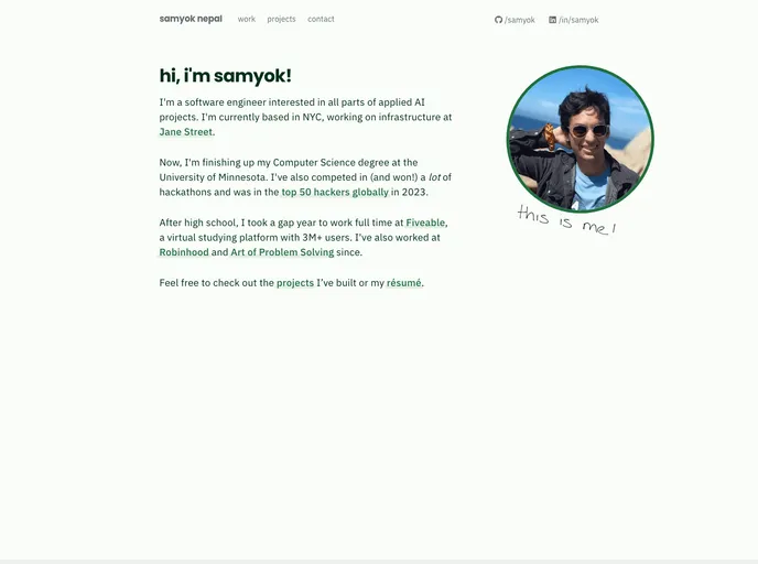 screenshot of Portfolio