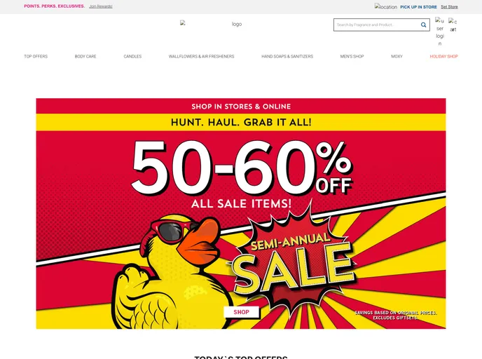 screenshot of Bath Body Works E Commerce Website Clone