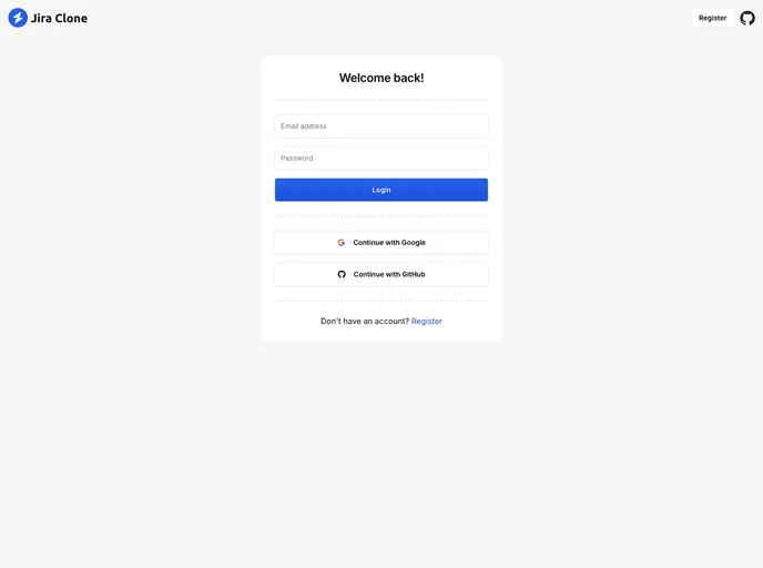 screenshot of Jira Clone