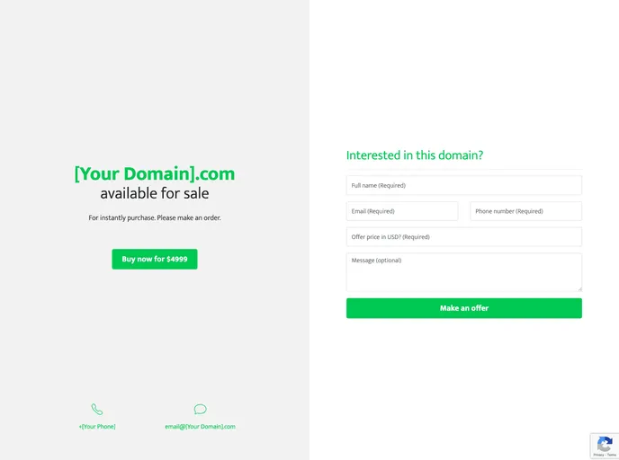 screenshot of Domain For Sale