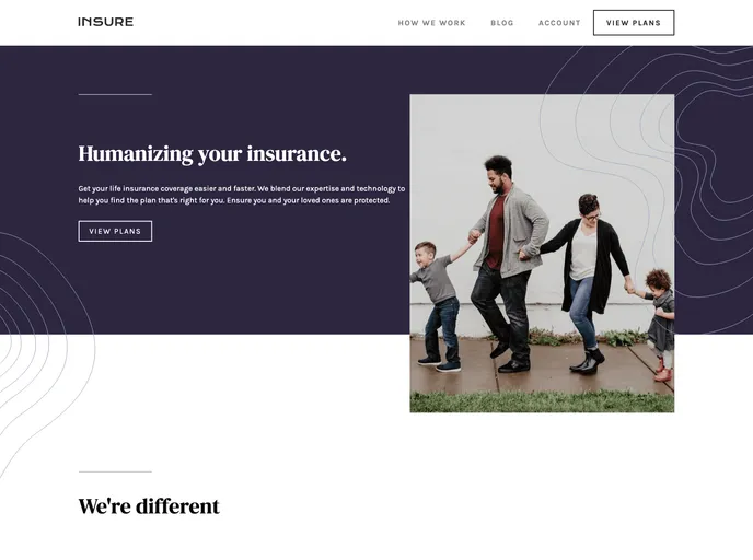 screenshot of Insure Landing Page_frontend_project