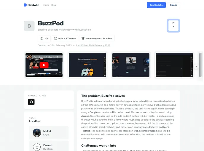 screenshot of Buzzpod
