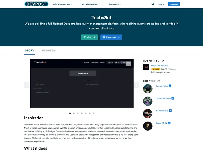 screenshot of Techv3nt