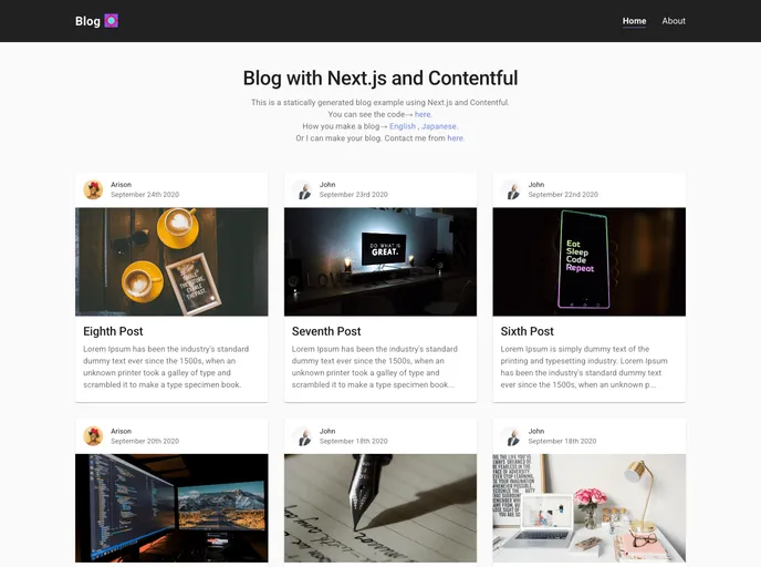 screenshot of Blog With Nextjs And Contentful