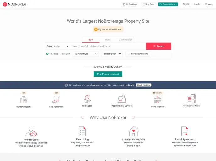screenshot of No Broker Clone