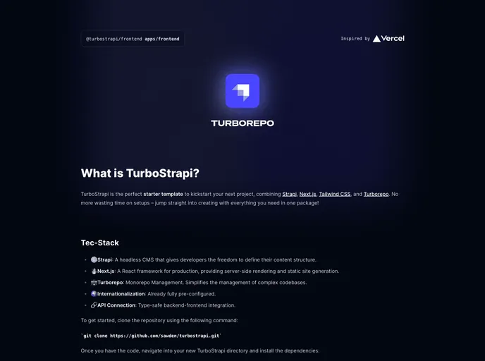 screenshot of Turbostrapi
