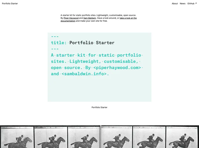 screenshot of Portfolio Starter