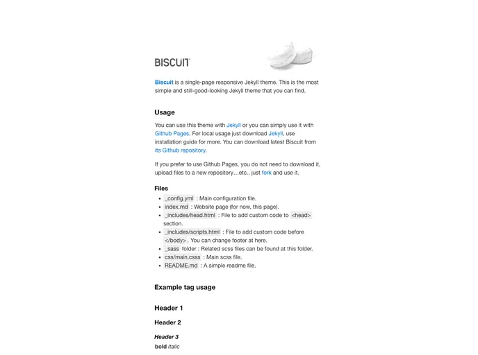 screenshot of Biscuit