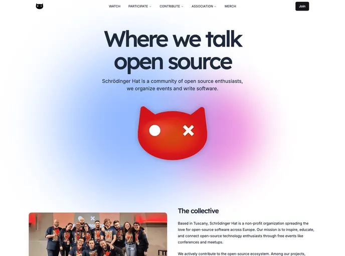 screenshot of Schroedinger Hat Website