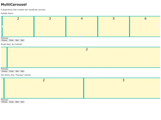 screenshot of Multicarousel