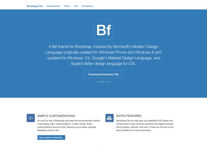screenshot of Bootstrap Flat