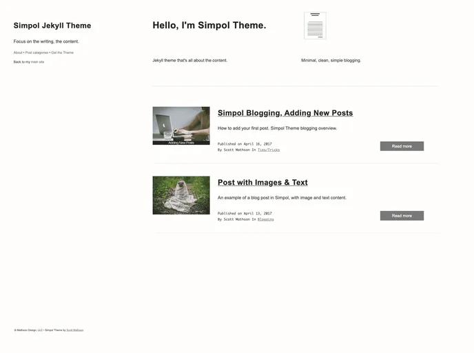 screenshot of Simpol Theme