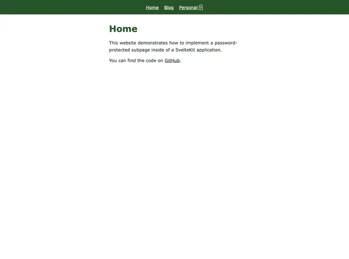 screenshot of Sveltekit Password
