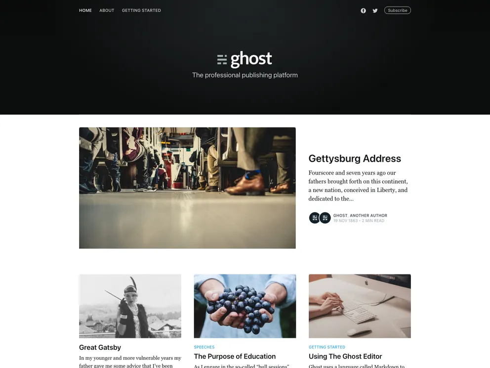 screenshot of Gatsby Casper