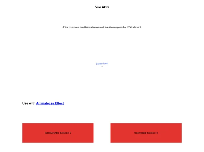 screenshot of Vue Aos