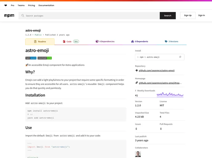screenshot of Astro Emoji
