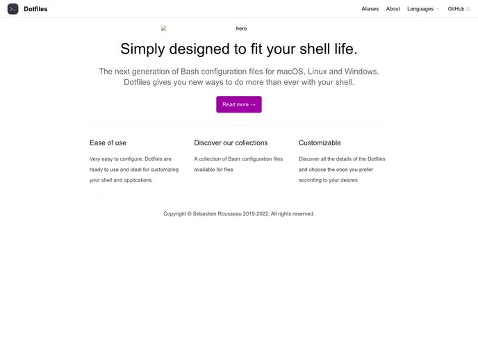 screenshot of Dotfiles.github.io