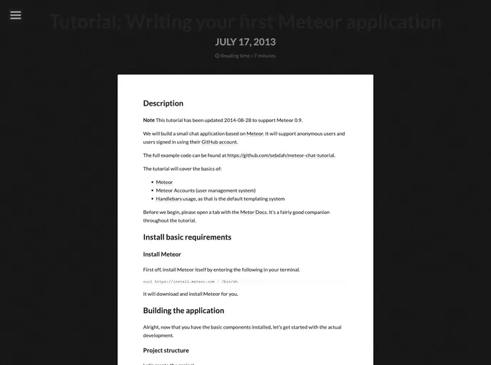 screenshot of Meteor Chat Tutorial