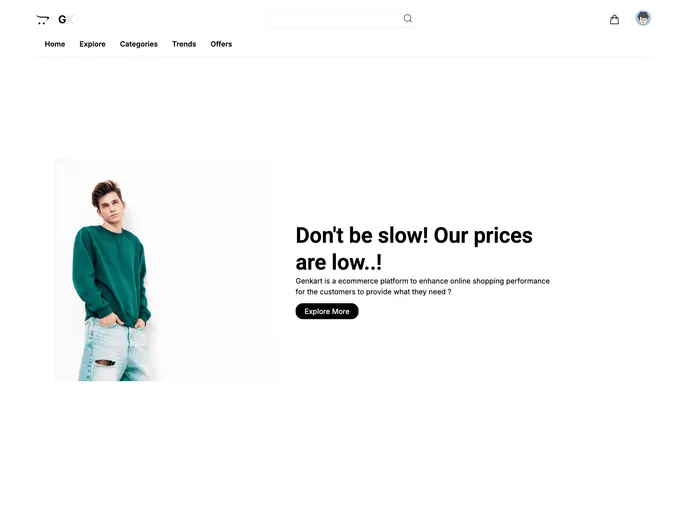 screenshot of Genkart Next Node Ecommerce V2