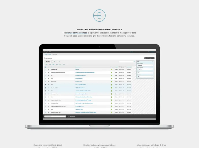screenshot of Django Grappelli