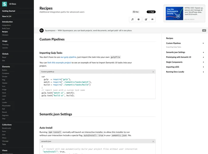 screenshot of Example External Gulpfile
