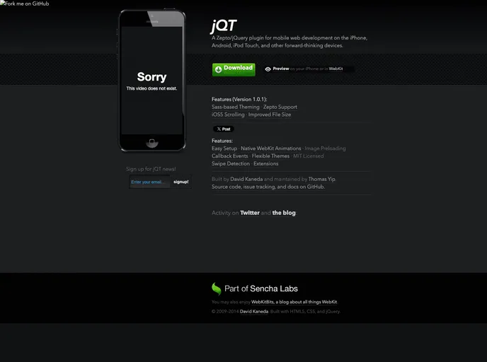 screenshot of JQTouch