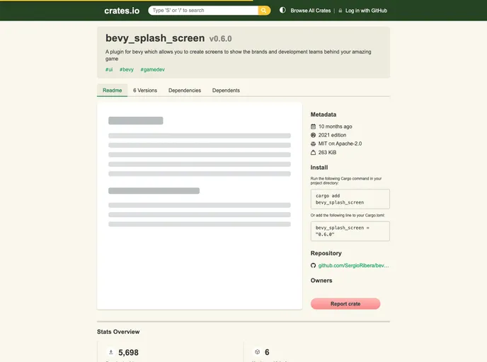 screenshot of Bevy_splash_screen