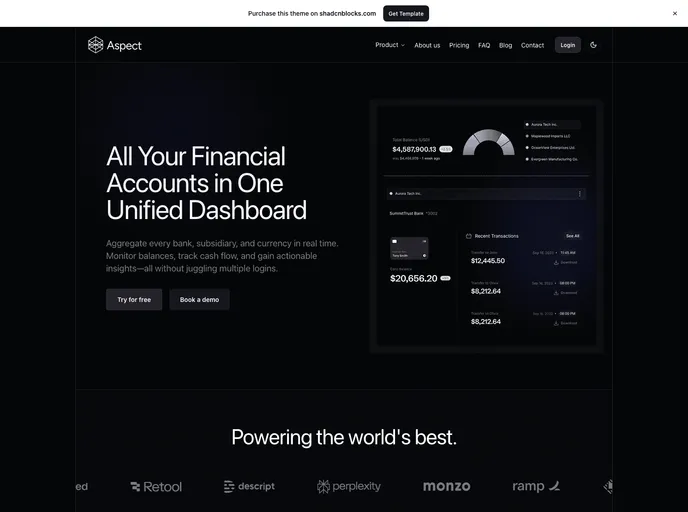 Aspect - Astro Corporate Marketing Template screenshot