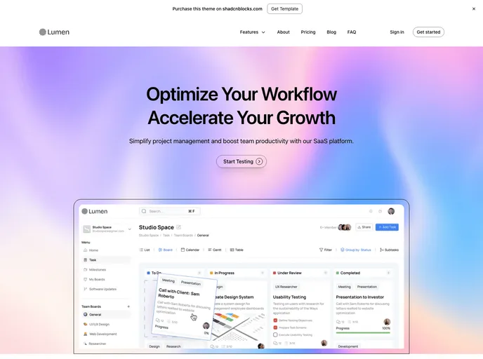 Lumen - Astro Template screenshot