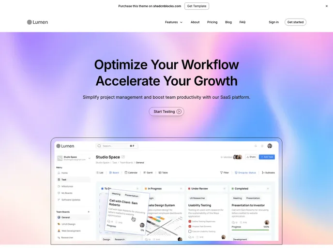 Lumen - Nextjs Template screenshot