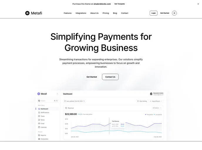 Metafi - Nextjs Template screenshot