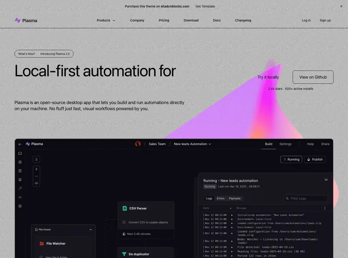 Plasma - Astro Template screenshot