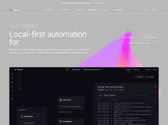 Plasma - Nextjs Template screenshot
