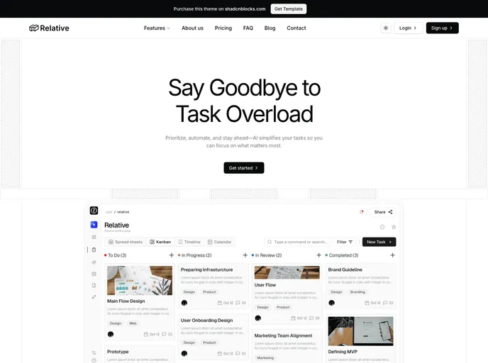Relative - Astro shadcn/ui Template screenshot
