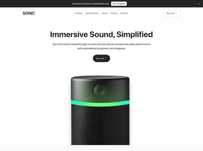 Sonic - Astro Landing Page screenshot