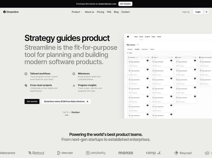 Streamline - Astro shadcn/ui Template screenshot