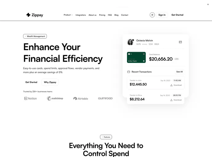 Zippay - Nextjs Template screenshot